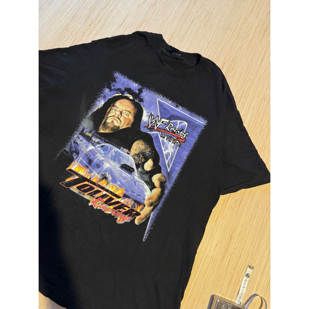 Vintage 1998 WWF The Undertaker Racing T-Shirt Mens XL Toliver Drag Your Soul 37